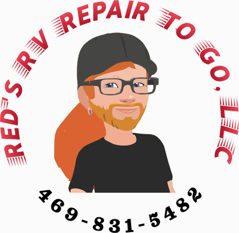 Red's RV Repair to go, LLC logo featuring an illustration of Red